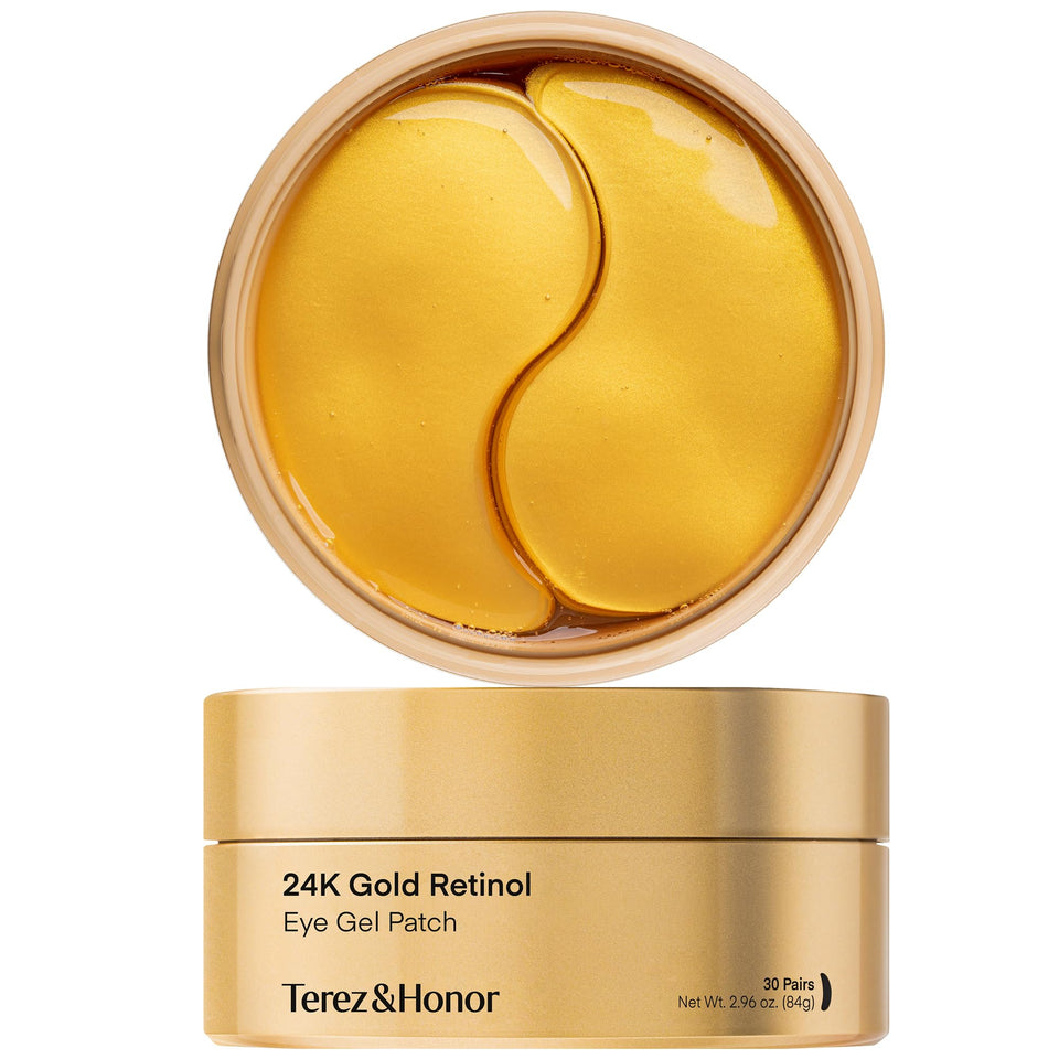 TEREZ & HONOR front packaging showing 60 hydrogel eye patches and benefits
