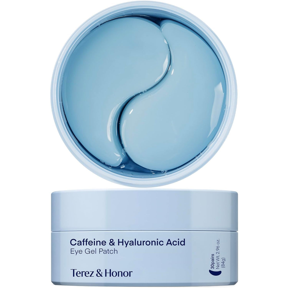 TEREZ & HONOR front packaging showing 60 hydrogel under-eye patches, convenient travel supply