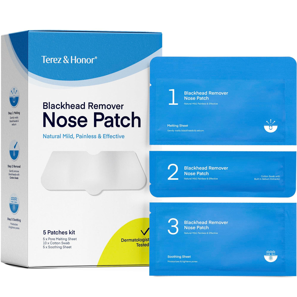 TEREZ & HONOR front packaging showing kit and benefit of easy blackhead care