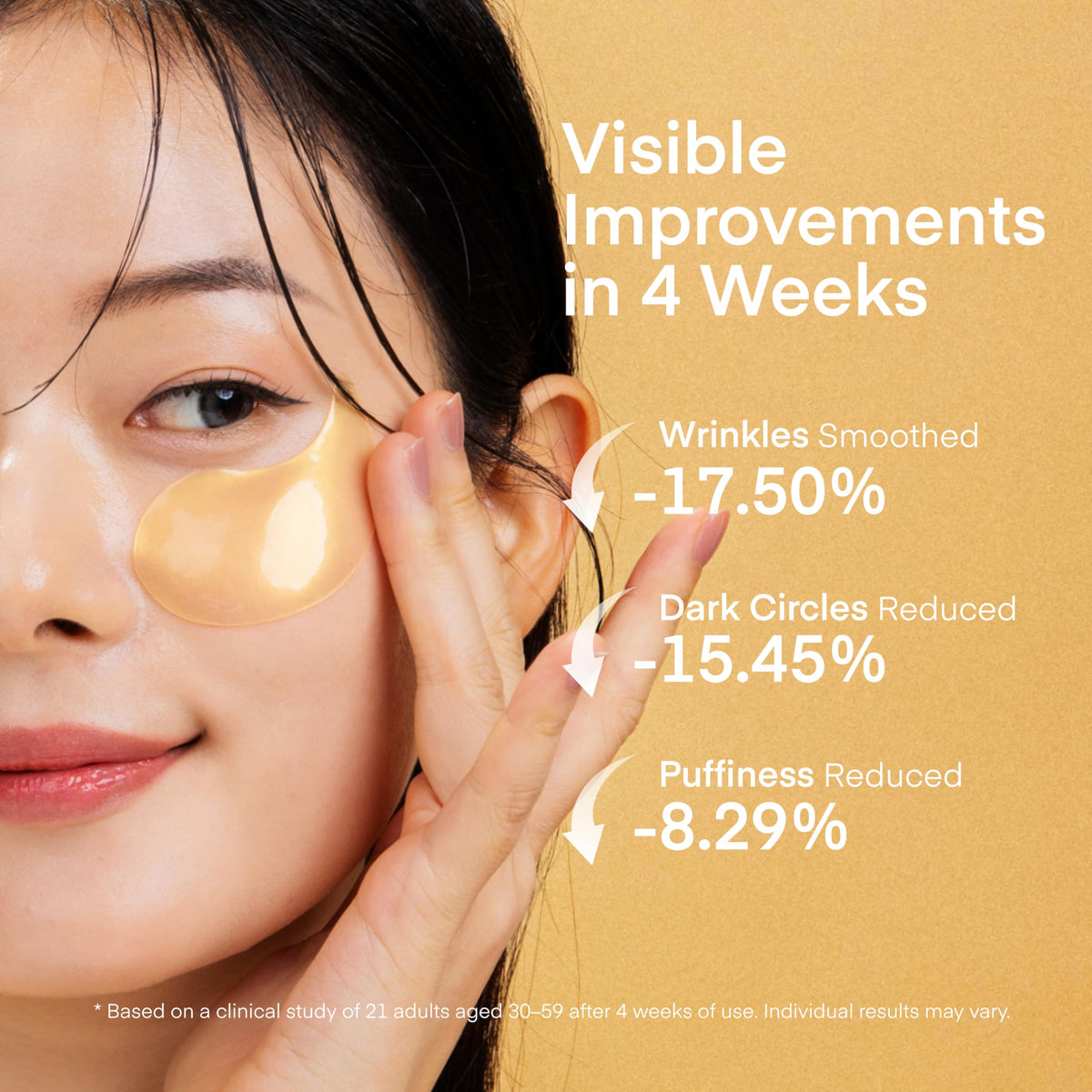 TEREZ & HONOR opened pack revealing gold‑infused serum and gel patches