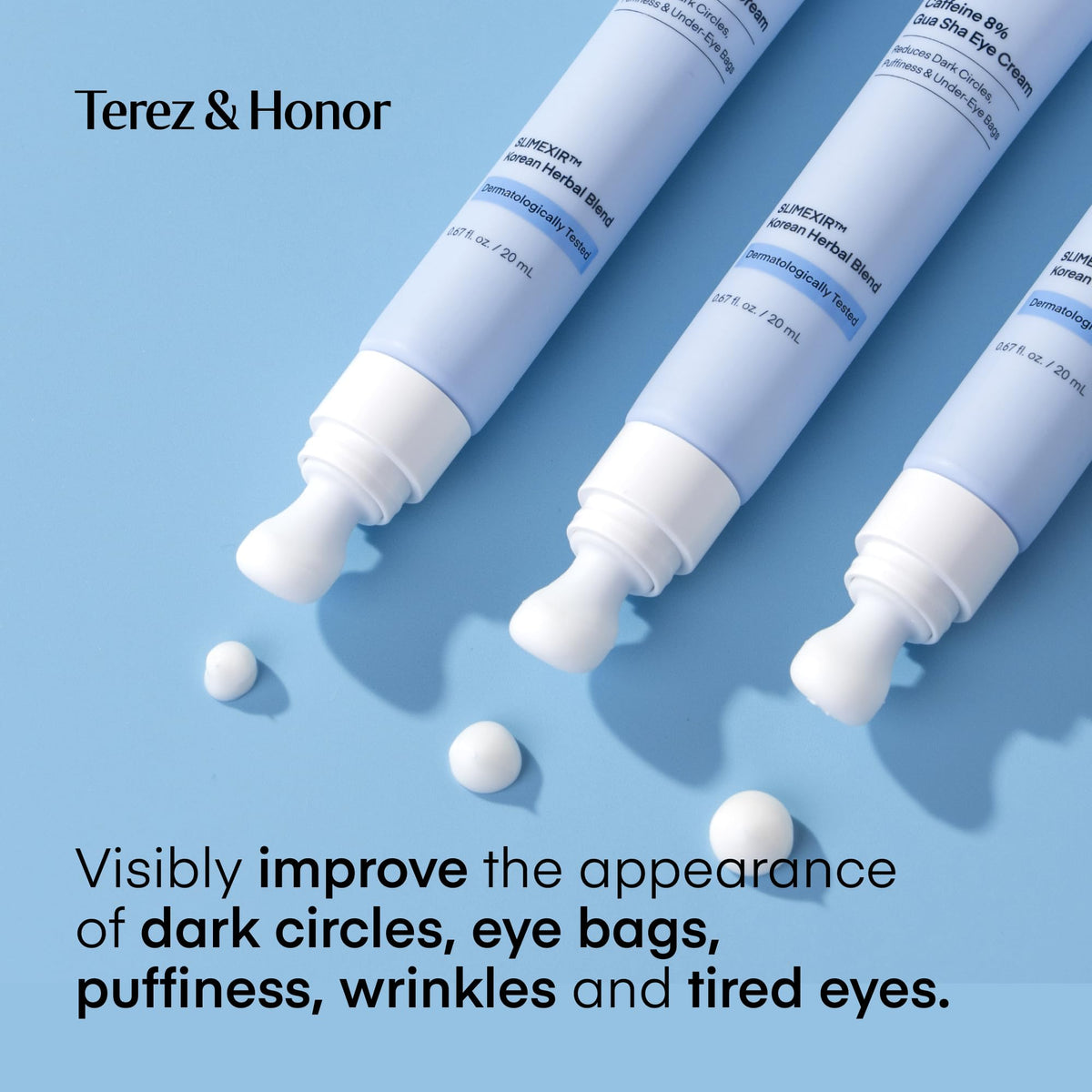TEREZ & HONOR under-eye patches in use reducing puffiness fast