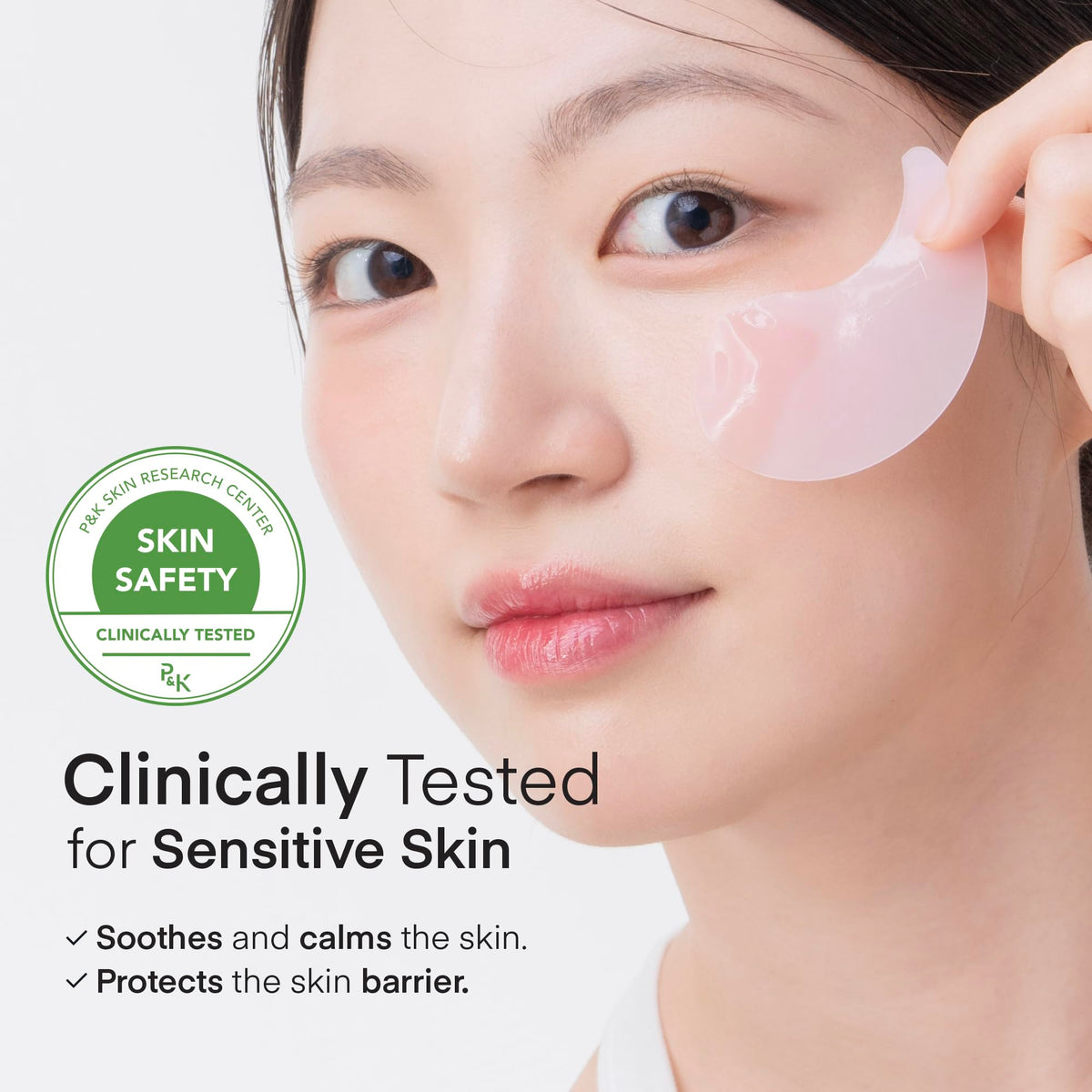 TEREZ & HONOR close-up of hydrogel patch texture, smooth adherence benefit: comfortable fit