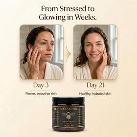 Terra Lotus being applied to hands, demonstrates deep hydration benefit