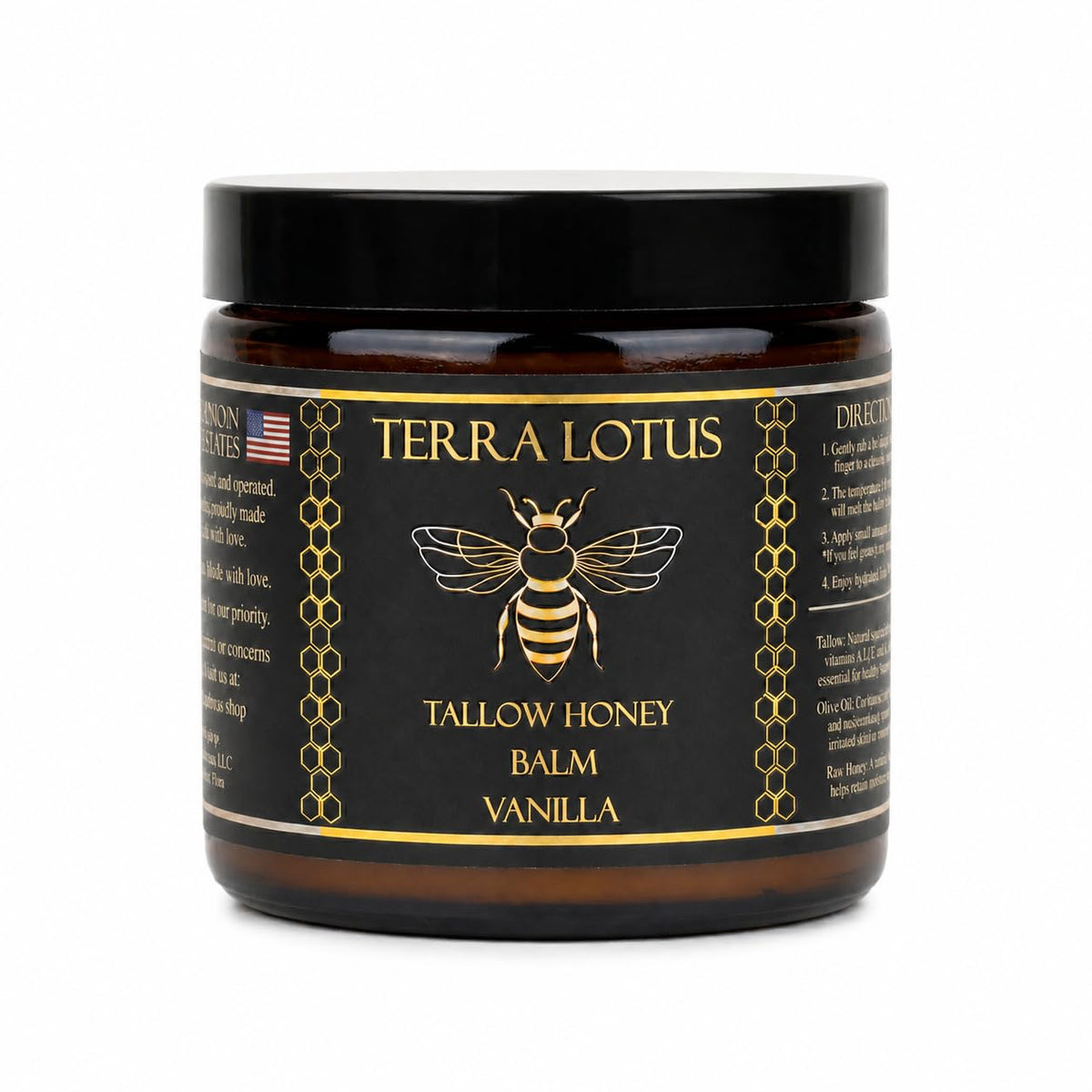 Terra Lotus front jar with vanilla label, shows clean natural moisturizer benefits