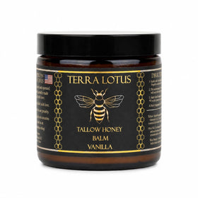 Terra Lotus front jar with vanilla label, shows clean natural moisturizer benefits