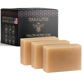 Terra Lotus front packaging showing three lavender bars and benefits