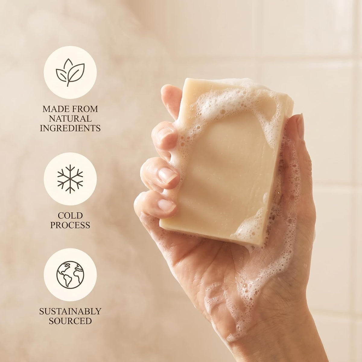 Terra Lotus raw honey and oils beside soap showing natural ingredients