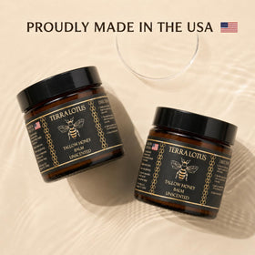 Terra Lotus packaging label close-up, evidences handmade small-batch quality benefit