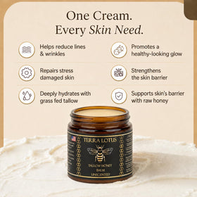 Terra Lotus 4 oz jar beside common item for scale, conveys convenient travel size benefit