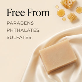 Terra Lotus lather texture detail on palm demonstrating rich, moisturizing foam for skin comfort