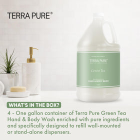 Terra Pure pour spout mid-refill demonstrating easy refill for staff efficiency
