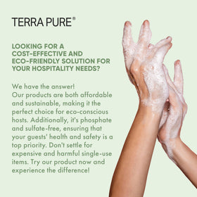 Terra Pure being poured into a wall dispenser to show fast staff refill benefit