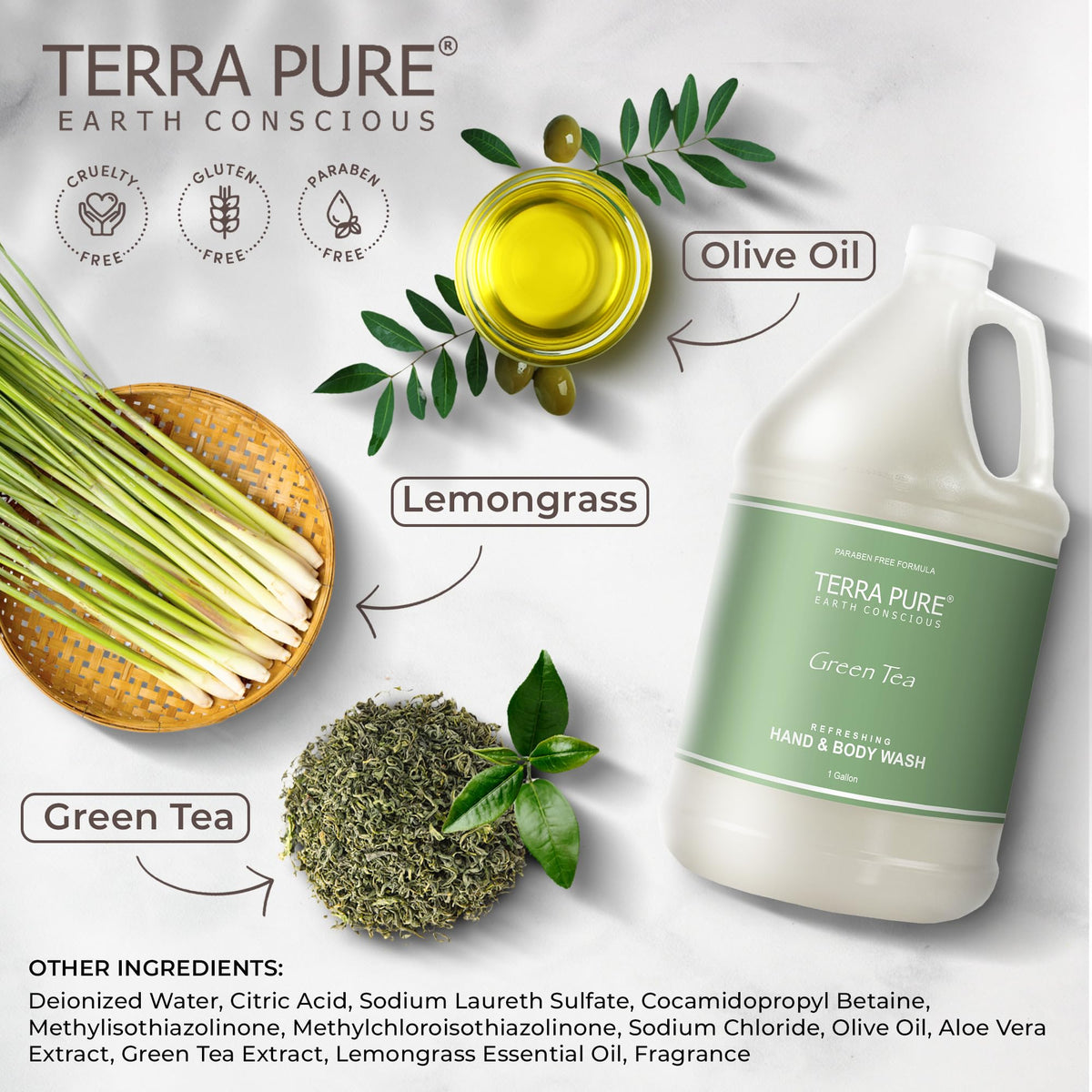 Terra Pure texture close-up demonstrating smooth, creamy formula for gentle cleaning