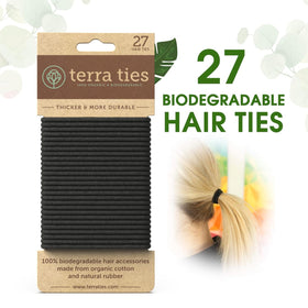 Terra Ties close knot detail showing smooth join and no-metal finish, gentle on hair