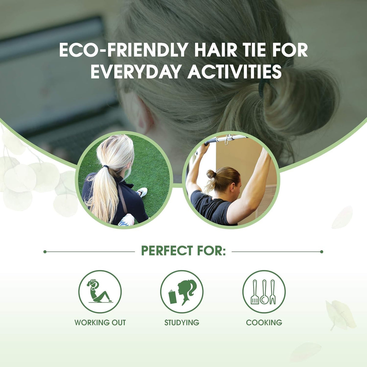 Terra Ties used in a blonde ponytail showing secure hold without creases benefit