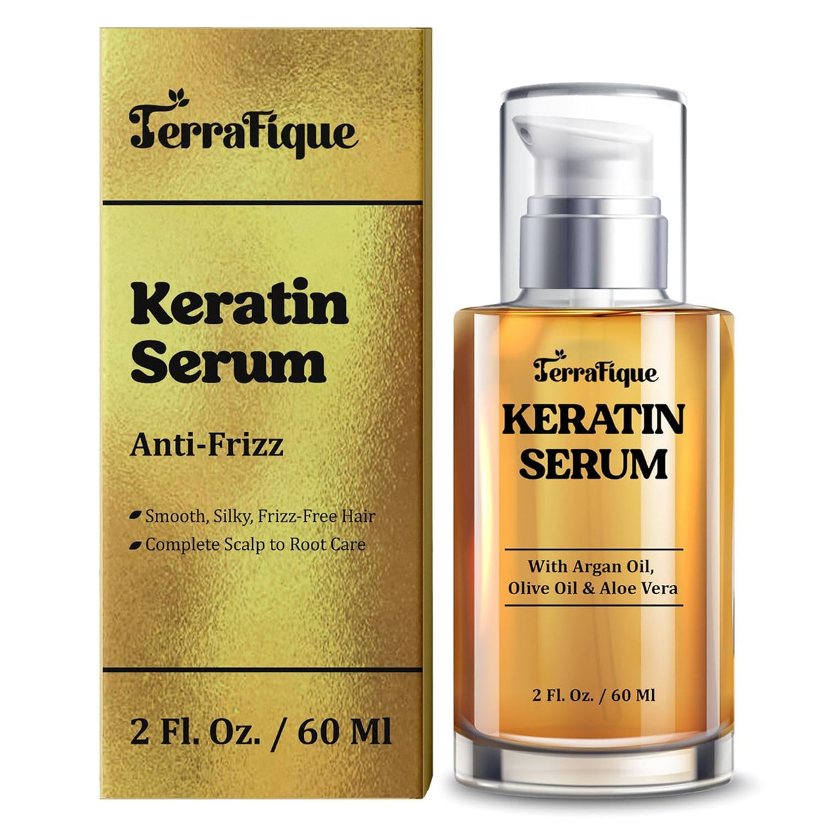 TERRAFIQUE front packaging showing compact 2 fl oz bottle and label benefits