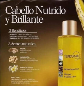 Terramar applied to hair during styling, demonstrates smooth frizz-free finish benefit