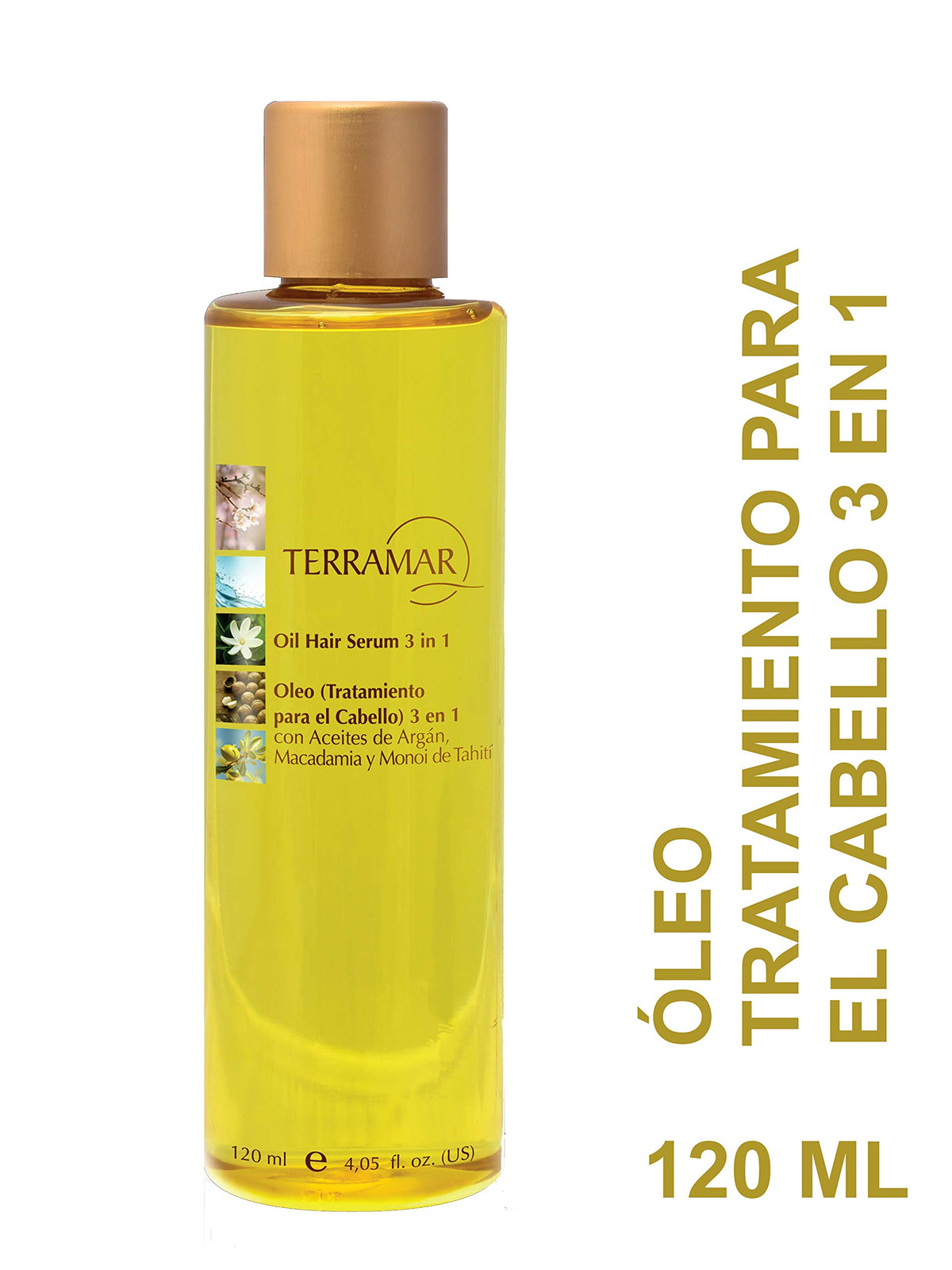 Terramar Oleo front bottle view showing label and 4.05 oz size benefit shine