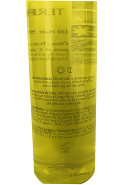 Terramar Oleo being applied before blow-drying to protect hair from heat and styling damage
