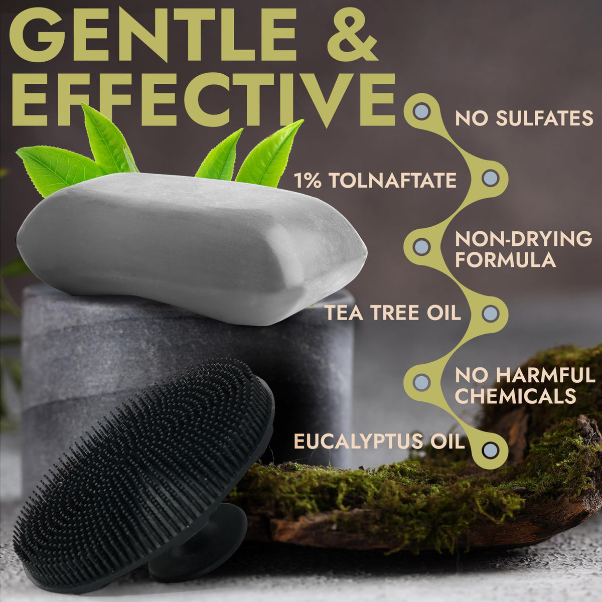 Terramed Just Think Comfort scrubber paired with soap for deeper cleanse