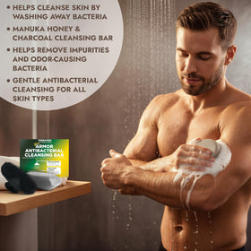 Terramed soap on bathroom shelf lifestyle shot conveying daily freshness