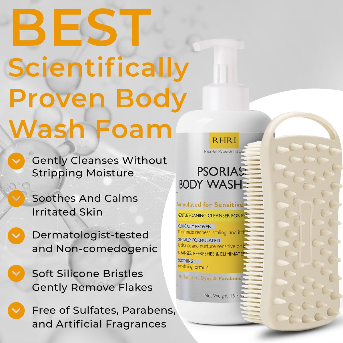 Terramed Just Think Comfort gentle foam on fingertip demonstrating mild lather benefit