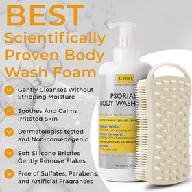 Terramed Just Think Comfort gentle foam on fingertip demonstrating mild lather benefit