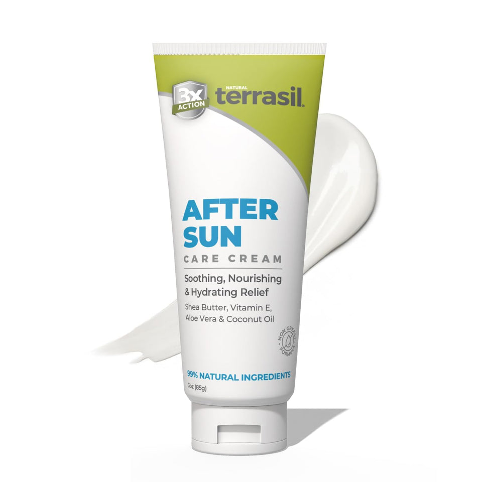 terrasil front packaging showing tube and tropical scent benefits