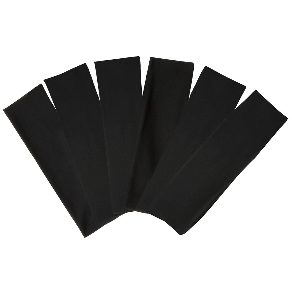 TERSE front view of six black headbands showing compact packaging and convenience