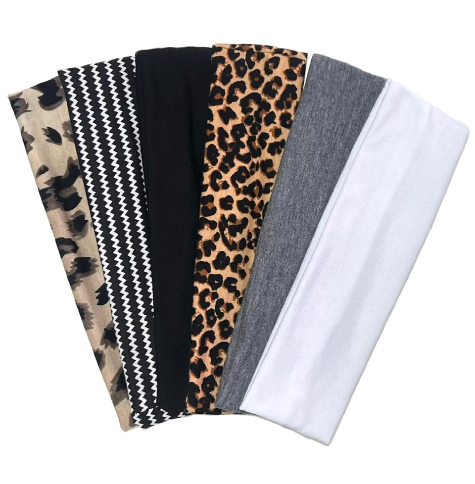 TERSE front packaging showing six mixed print headbands and convenience