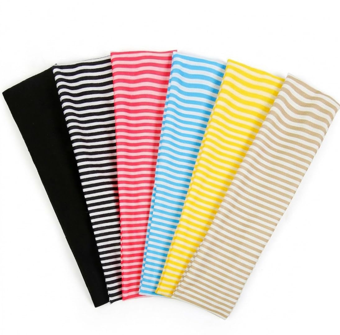 TERSE front packaging showing six striped and solid headbands, versatile styling
