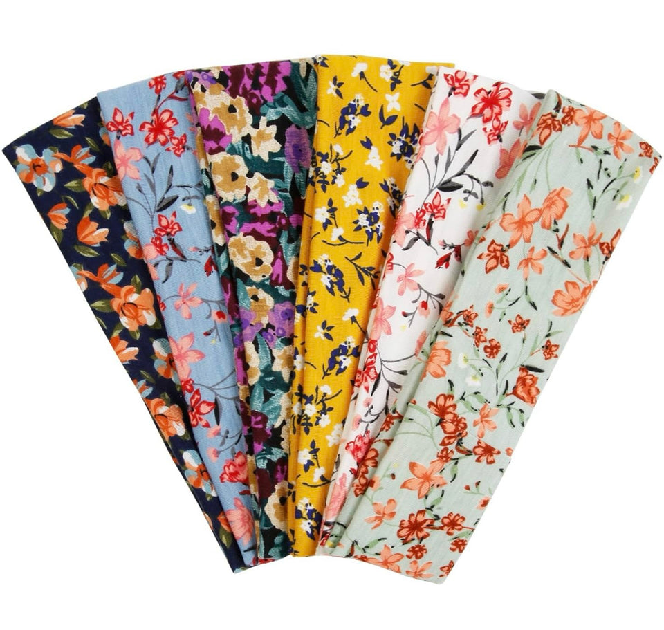 TERSE front packaging showing seven floral and solid headbands, easy outfit matching