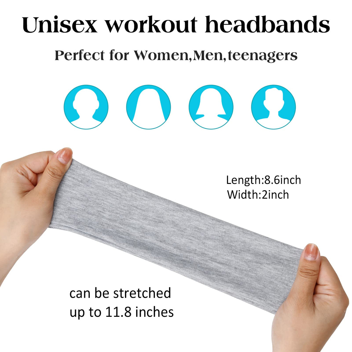 TERSE headband worn during yoga showing secure fit and sweat-control benefit