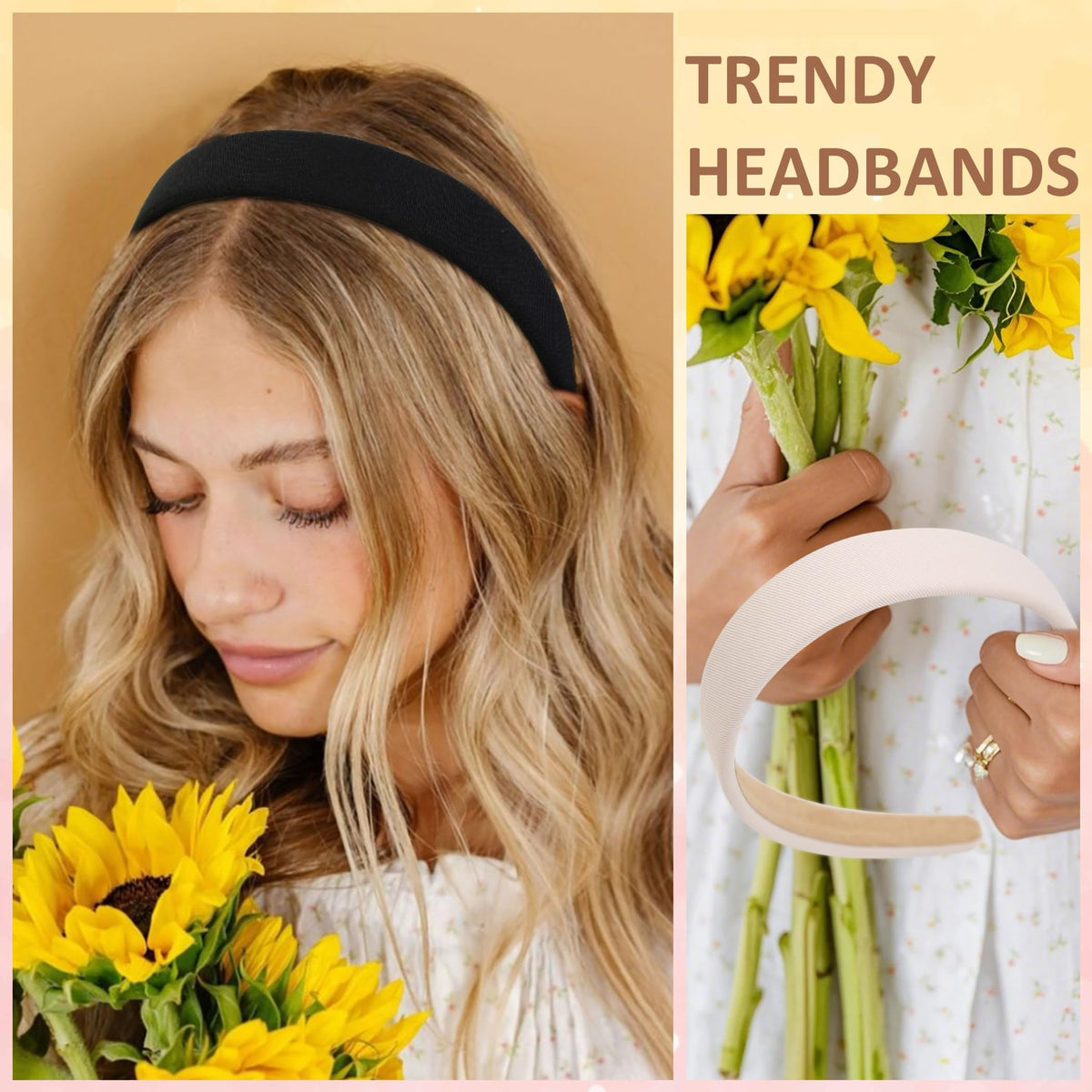 TERSE headband worn on long hair demonstrating secure non-slip hold