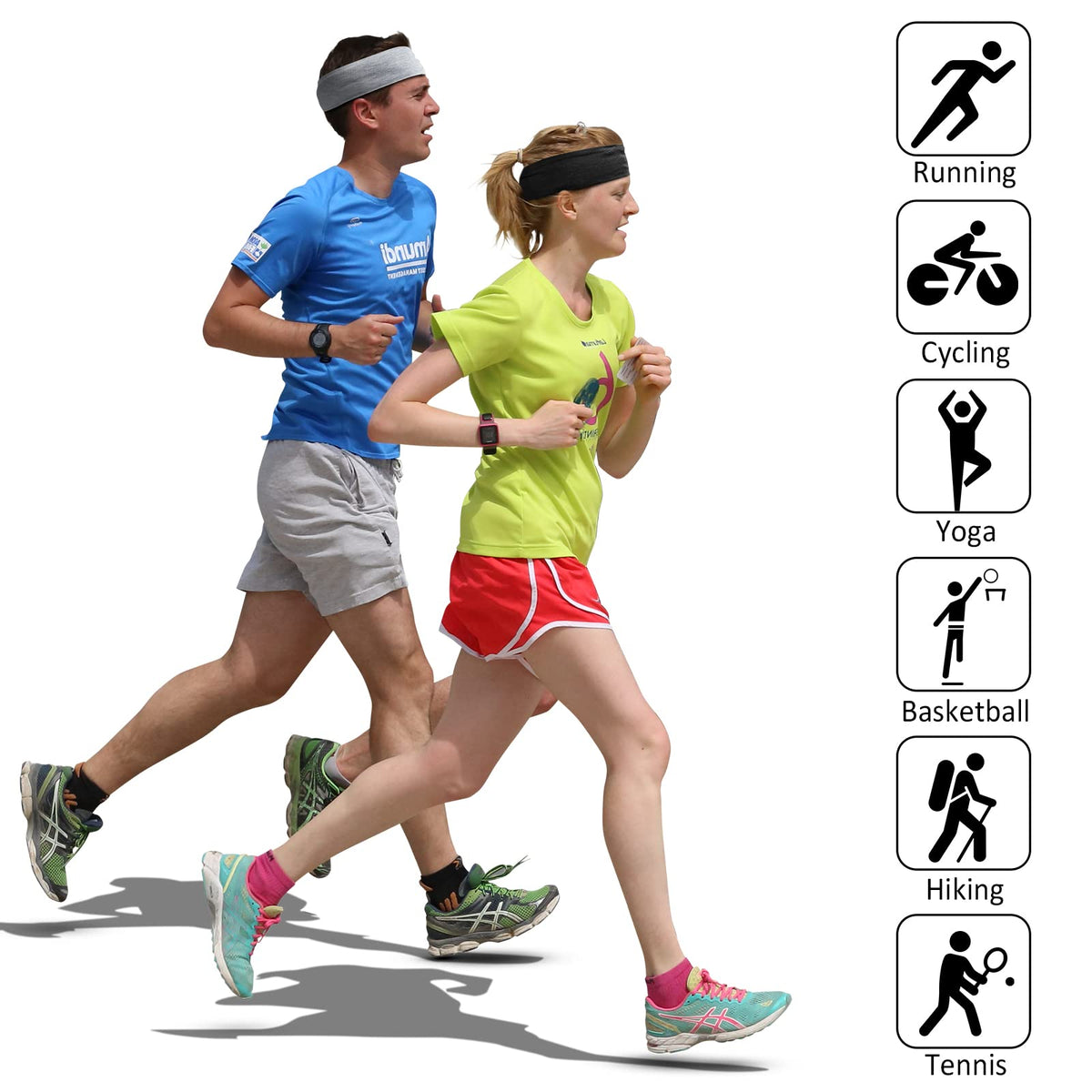 TERSE woman in yoga studio wearing headband for sweat control during practice