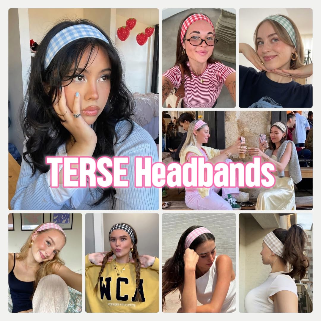 TERSE six headbands displayed in lifestyle scene, mix-and-match styling