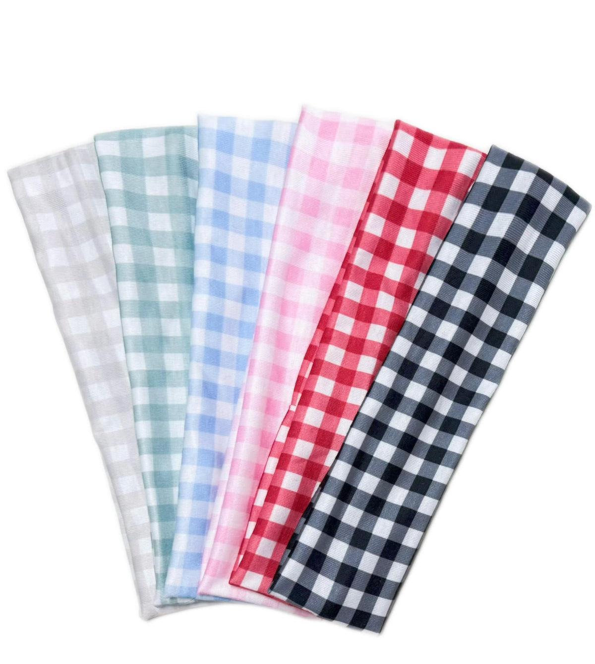 TERSE front packaging showing six plaid headbands, easy outfit upgrade