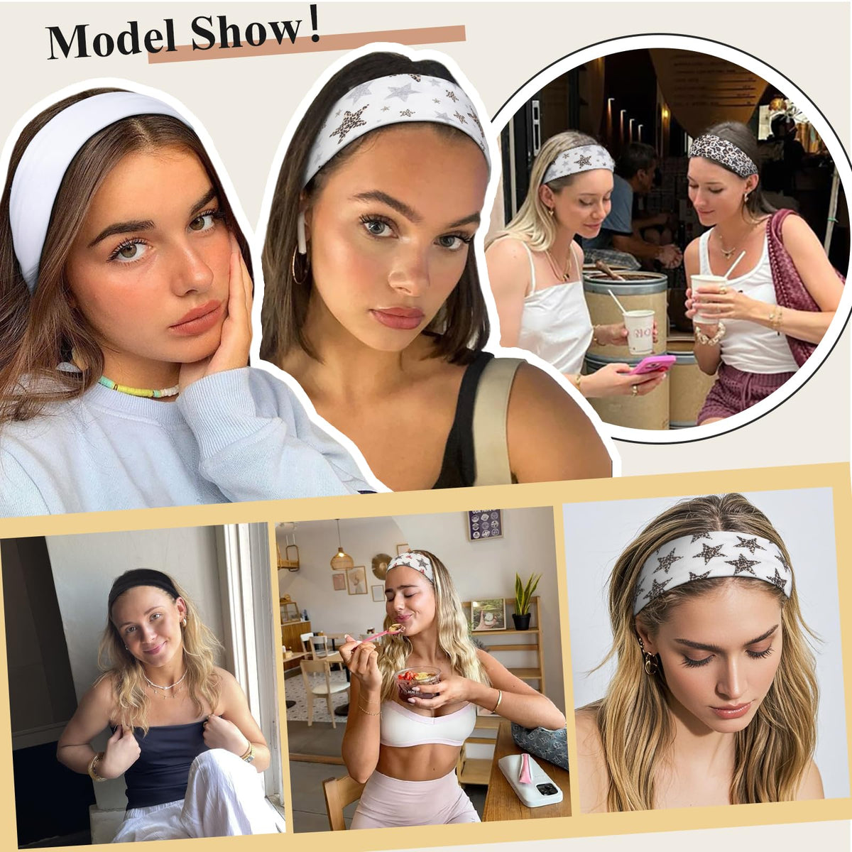 TERSE hand stretching headband to show elasticity and secure, headache-free hold