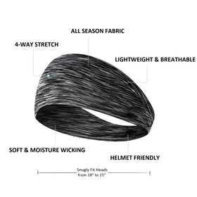TERSE hands stretching headband to show elasticity and one-size fit