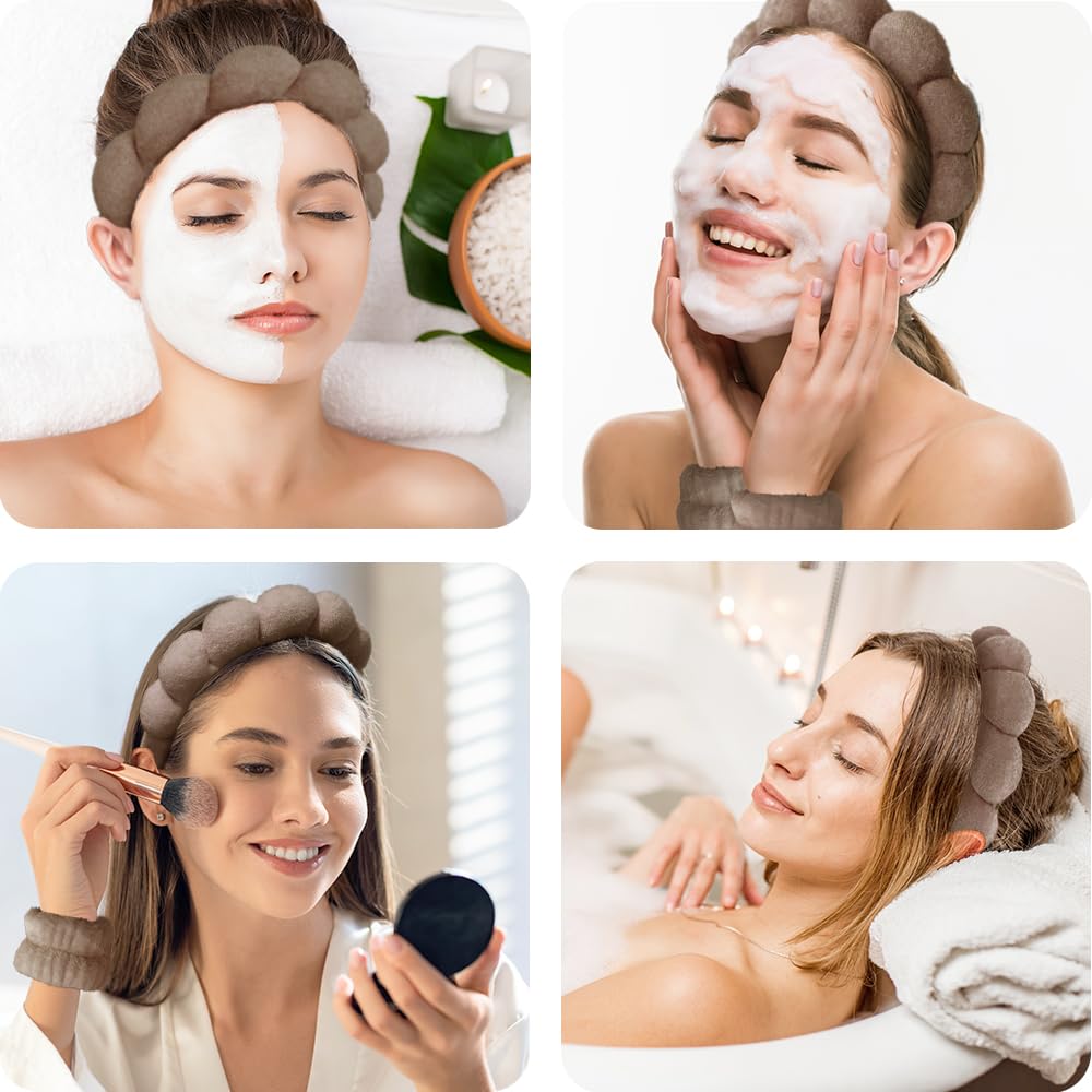 Tetizo headband in use washing face keeping hair dry and tidy