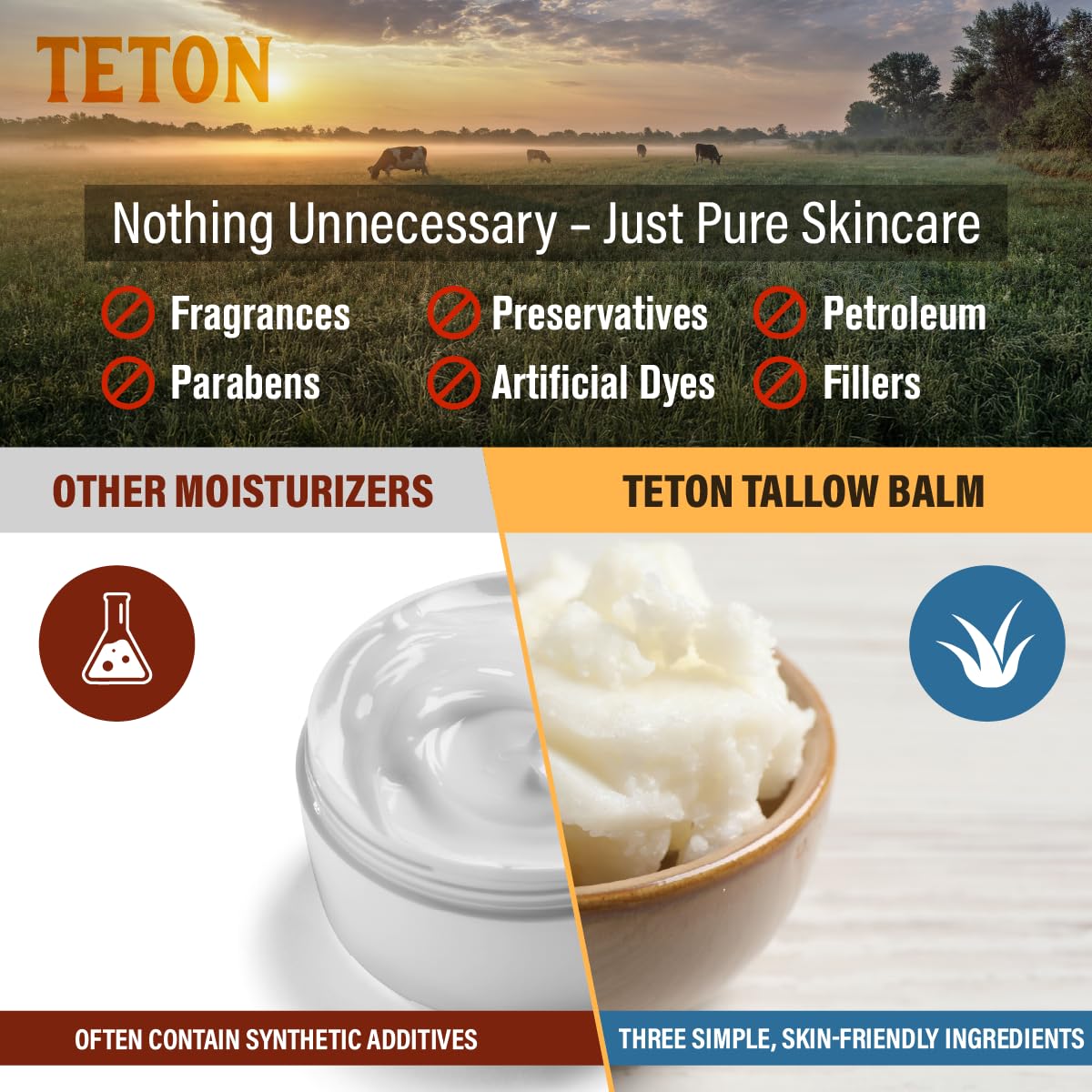 TETON 50ml jar size comparison next to coin benefit: portable travel-friendly moisturizer