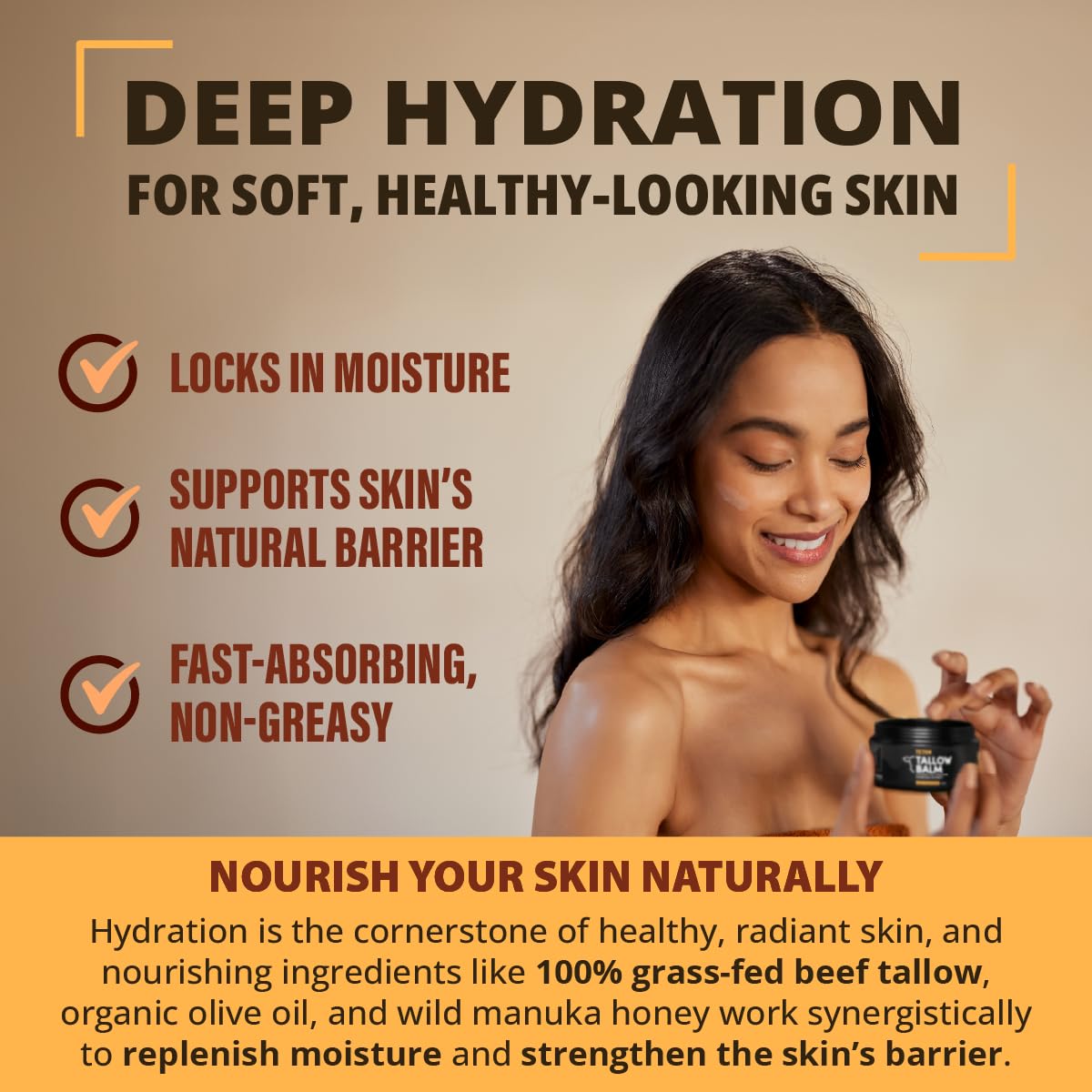 TETON application on hand demonstrating absorption benefit: smooth hydration without residue