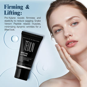 TEULN applied to jawline demonstrating immediate lifting effect