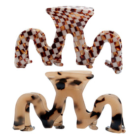 Textention front view of tortoise shell clips showing elegant design and reliable hold