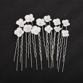 Teyglen front packaging showing 12 silver floral pins for easy selection