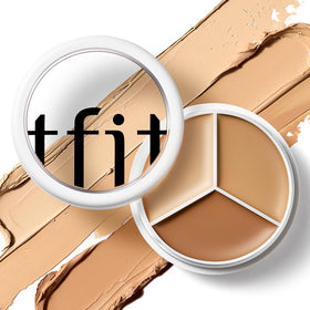 TFIT open palette displaying three corrective shades for targeted coverage benefit