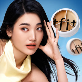 TFIT product label close-up highlighting shade name and ingredient clarity benefit