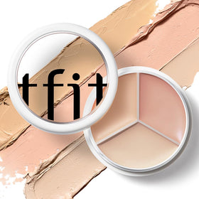 TFIT creamy concealer swatched close-up demonstrating blendable texture benefit