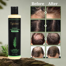 Tgideas bottle label close-up showing organic rosemary and keratin