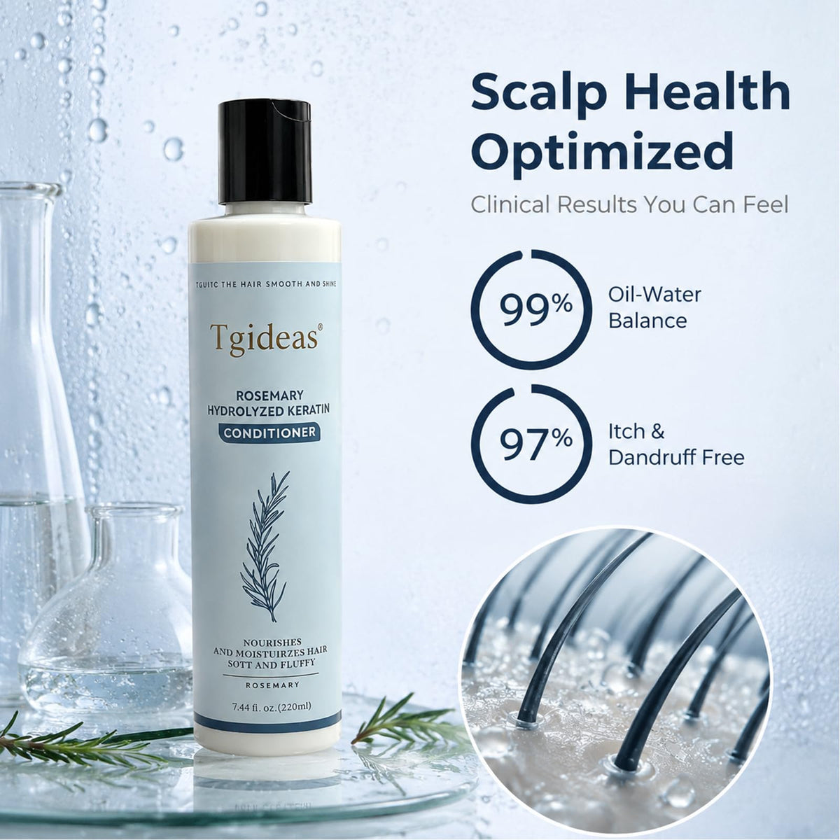 Tgideas creamy conditioner texture showing smooth slip for easy detangling